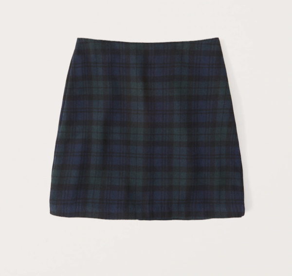 Abercrombie Wool-Blend Plaid Mini Skirt