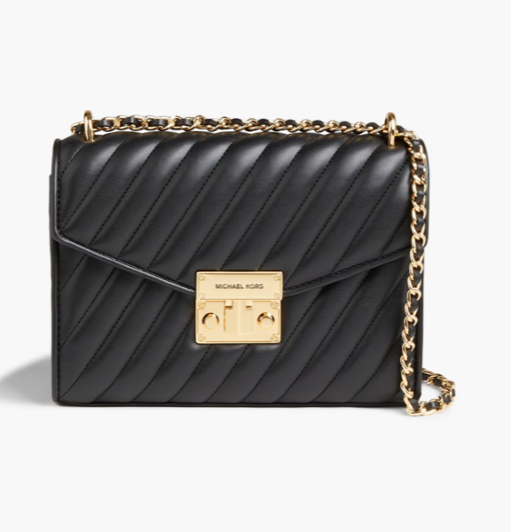 Michael Kors Rose Quilted Faux Leather Shoulder Bag