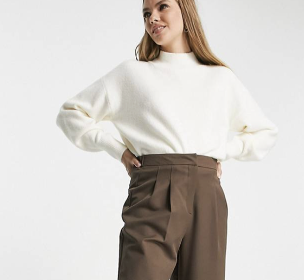 &amp; Other Stories Mock Neck Sweater in Off White