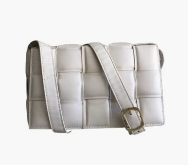 Amazon Bella Luna Woven Padded Cassette-Style Crossbody Handbag Purse for Women with Adjustable Strap or Chain Bag