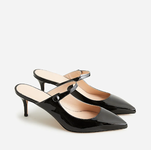 J. Crew Colette Mule Heels in Italian Patent Leather