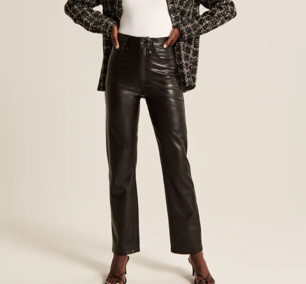 Abercrombie &amp; Fitch Vegan Leather 90s Straight Pants