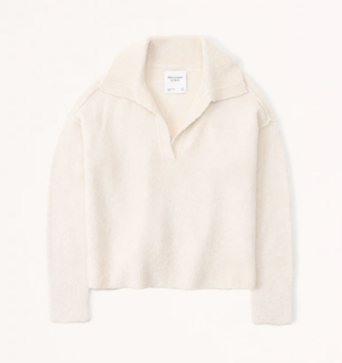 Abercrombie Boucle Notch-Neck Sweater Polo