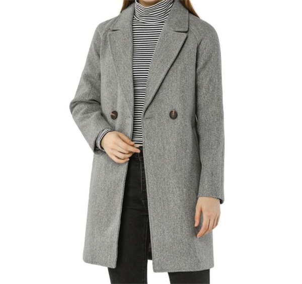 Target Allegra K Women's Double Breasted Lapel Raglan Long Sleeve Mid Length Overcoat