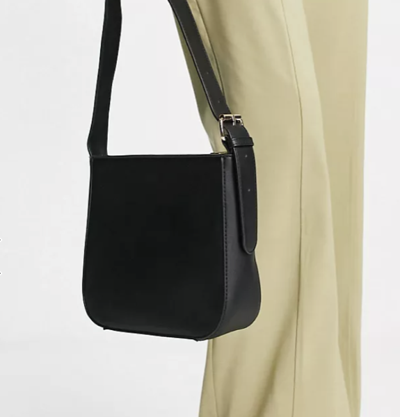 Asos Truffle Collection Structured Shoulder Bag in Black