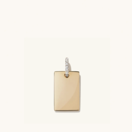 Mejuri Pavé Diamond Bail Large Tag Charm Pendant