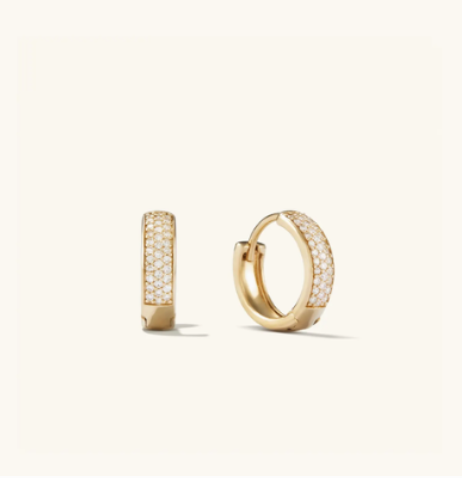 Mejuri Pavé Diamond Bold Huggie Hoops