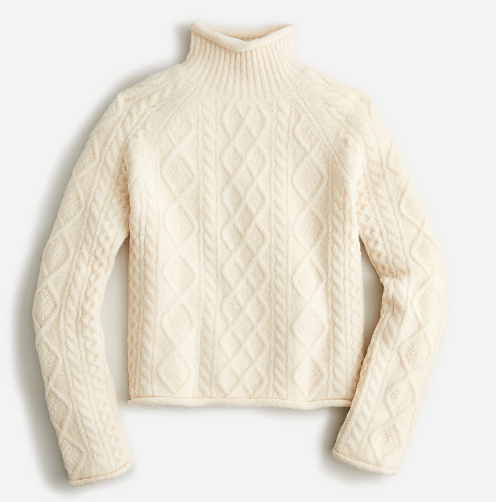 J. Crew Cable-Knit Rollneck Sweater 