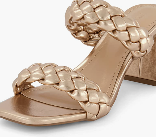 Amazon Dunes + CUSHIONAIRE Technology Women's Iris Braided Heel Sandal + Memory Foam and Wide Widths Available