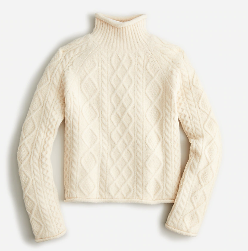 J. Crew Cable-Knit Rollneck Sweater