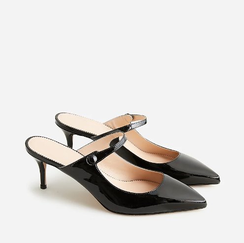 J. Crew Colette Mule Heels in Italian Patent Leather