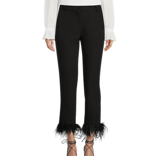 Dillard's Gibson and Latimer Twill Mid Rise Straight Leg Feather Hem Pants