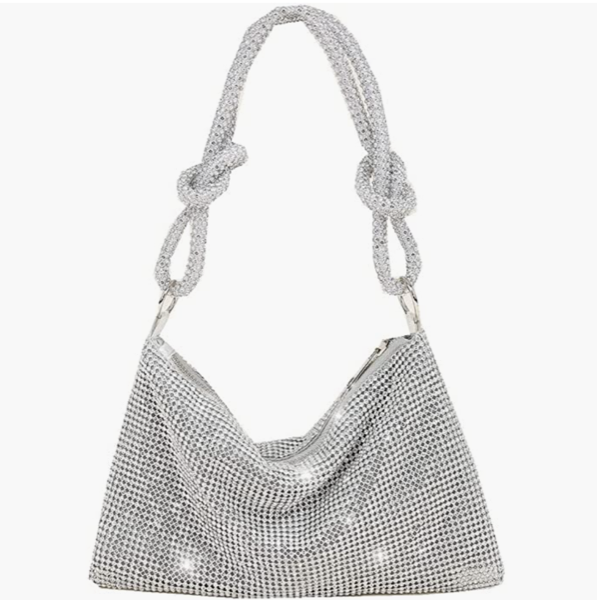 Amazon UMREN Rhinestone Hobo Bags for Women Chic Evening Handbag Sparkly Crystal Cluth Purse for Party Club Wedding