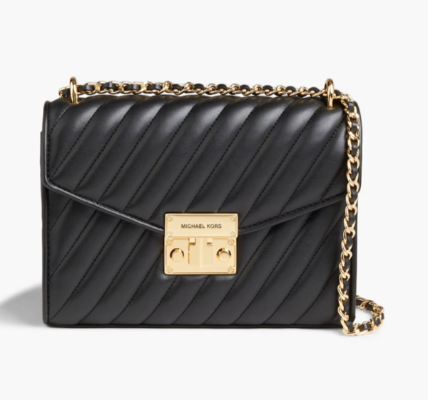 Michael Kors Rose Quilted Faux Leather Shoulder Bag