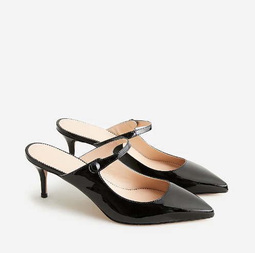 J. Crew Colette Mule Heels in Italian Patent Leather