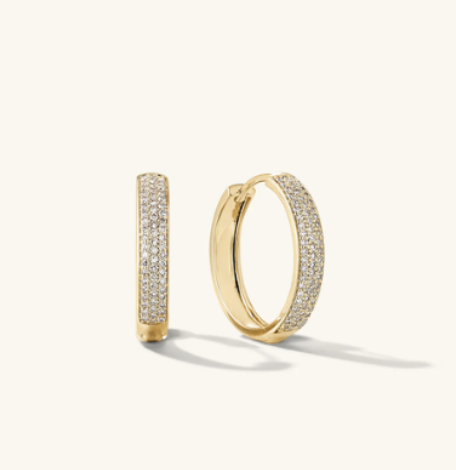 Mejuri Pavé Diamond Bold Medium Hoops