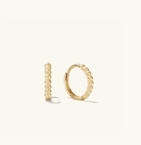 Mejuri Beaded Huggie Hoops