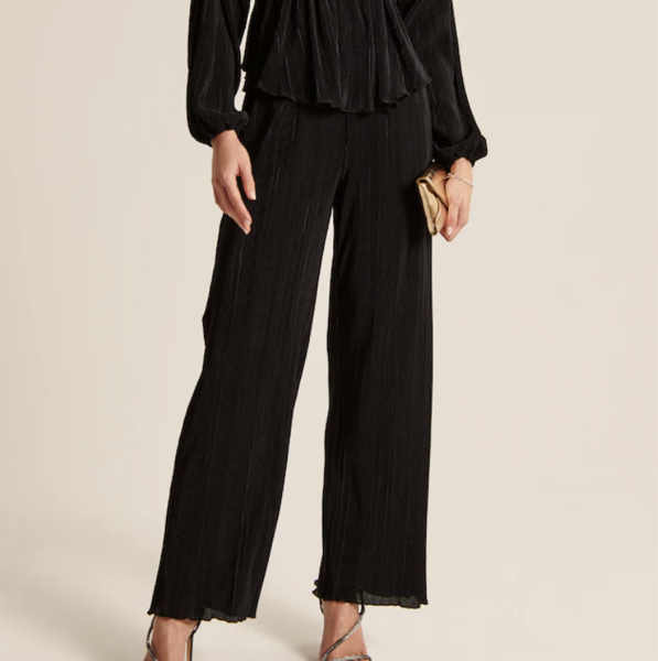 Abercrombie Elevated Plisse Wide Leg Pants