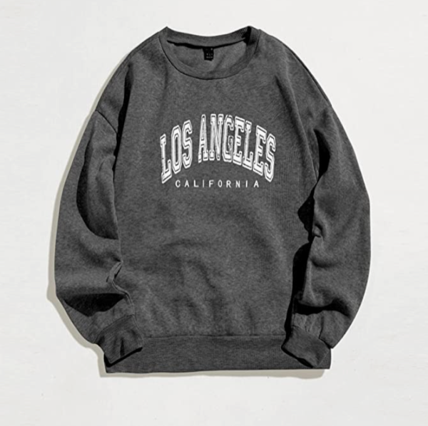 Amazon Los Angeles Sweatshirt Crewneck Sweatshirt Women Graphic Vintage Letter Womens Pullover Hoodie Sweatshirts for Girls