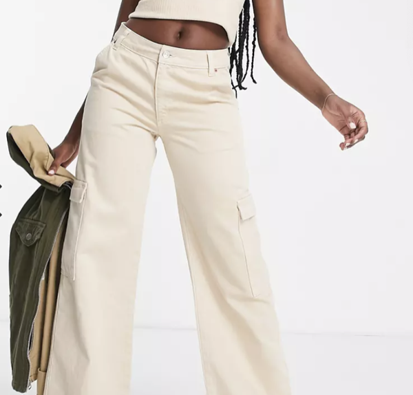  Asos Design Cargo Jean in Stone