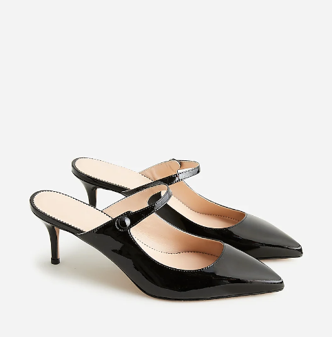 J. Crew Colette Mule Heels in Italian Patent Leather