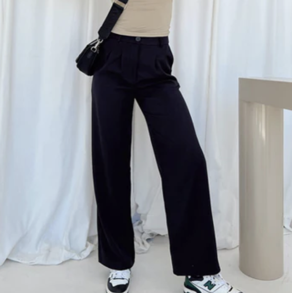 Princess Polly Archer Pants Black