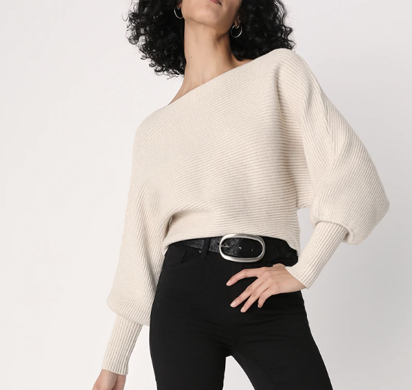 Lulus Classically Cozy Beige Ribbed Dolman Sleeve Dropped Sweater