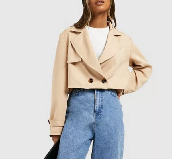 Boohoo Short Double Breasted Trench Coat