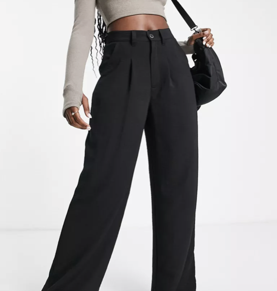 Asos Design Drapey Dad Pants in Black