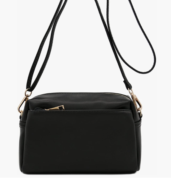 Amazon Triple Zip Small Crossbody Bag