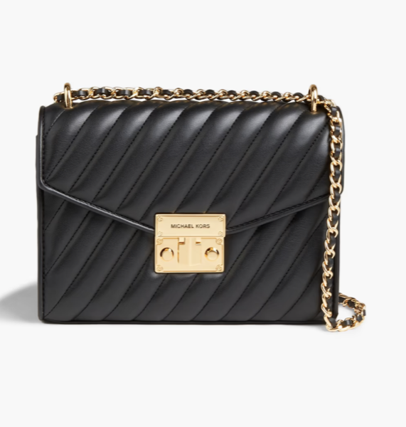Michael Kors Rose Quilted Faux Leather Shoulder Bag