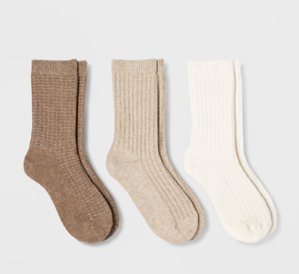 Target Women's Waffle 3pk Crew Socks