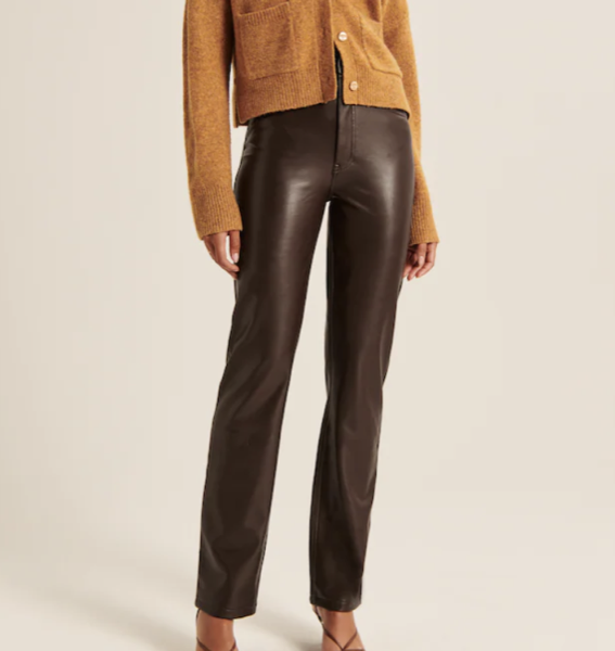Abercrombie Vegan Leather 90s Straight Pants