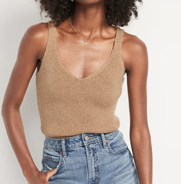 Old Navy V-Neck Rib-Knit Sweater Tank Top for Women
