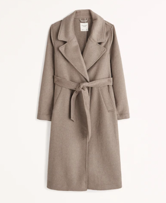 Abercrombie &amp; Fitch Wool-Blend Belted Blanket Coat