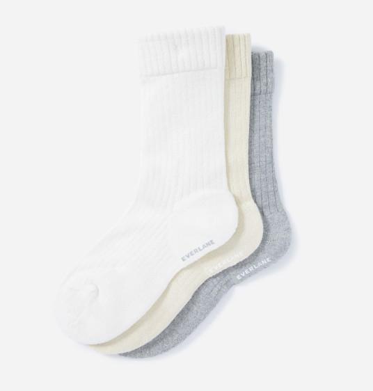 The Organic Cotton Ribbed Crew Sock 3-Pack