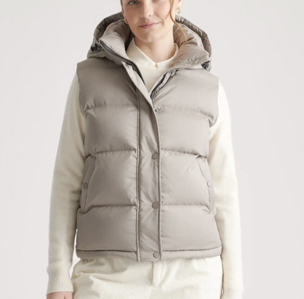 Quince Beige Puffer Vest
