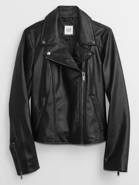 GAP Oversized Faux Leather Moto Jacket 