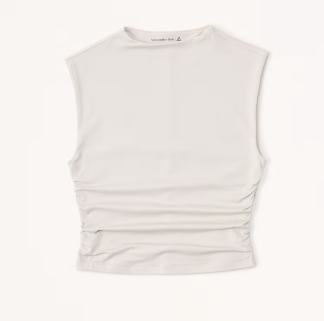 Abercrombie Sleek Seamless Fabric Ruched Mockneck Top