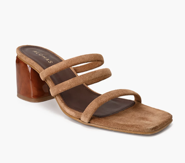 Alohas Suede Indiana Block-heel Sandals