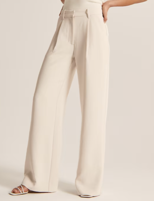 Abercrombie Premium Crepe Tailored Ultra Wide-Leg Pant 