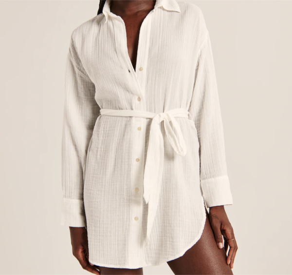 Abercrombie &amp; Fitch Gauzy Beach Mini Dress Coverup