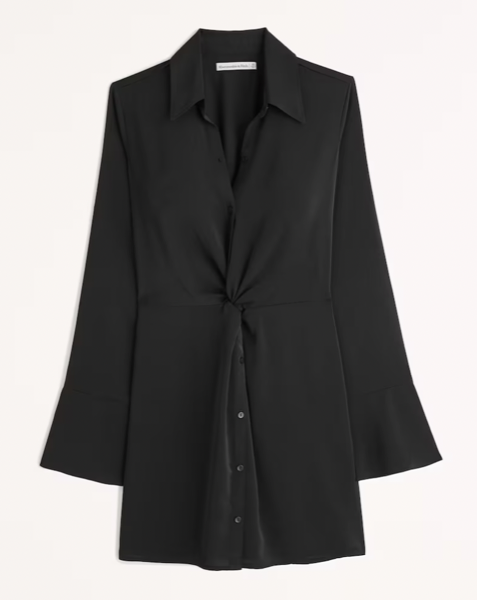 Abercrombie &amp; Fitch  Long-Sleeve Twist-Front Shirt Dress