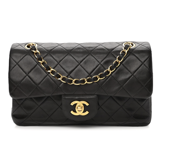 Lambskin Quilted Small Double Flap Black