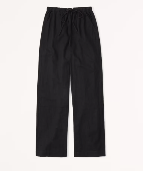 Abercrombie &amp; Fitch Linen-Blend Pull-On Wide Leg Pant