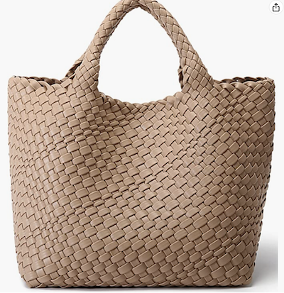 Amazon Woven Bag, Vegan Leather Tote