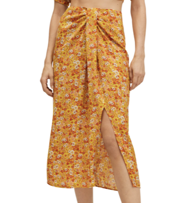 MANGO Floral Print Midi Skirt | Nordstrom