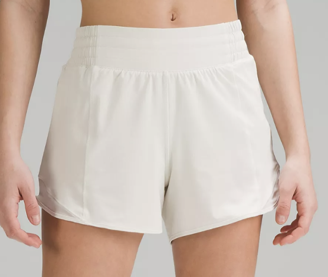 Lululemon Hotty Hot High-Rise Lined Short 4" in Bone