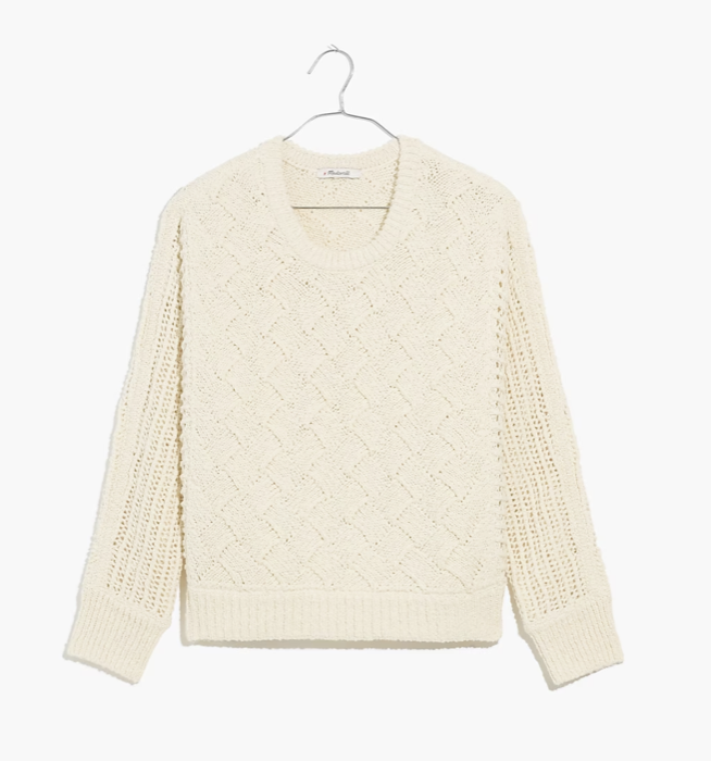 Madewell The Macomb Open-Stitch Pullover Sweater