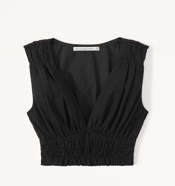 Abercrombie Linen-Blend Wide Strap Set Top